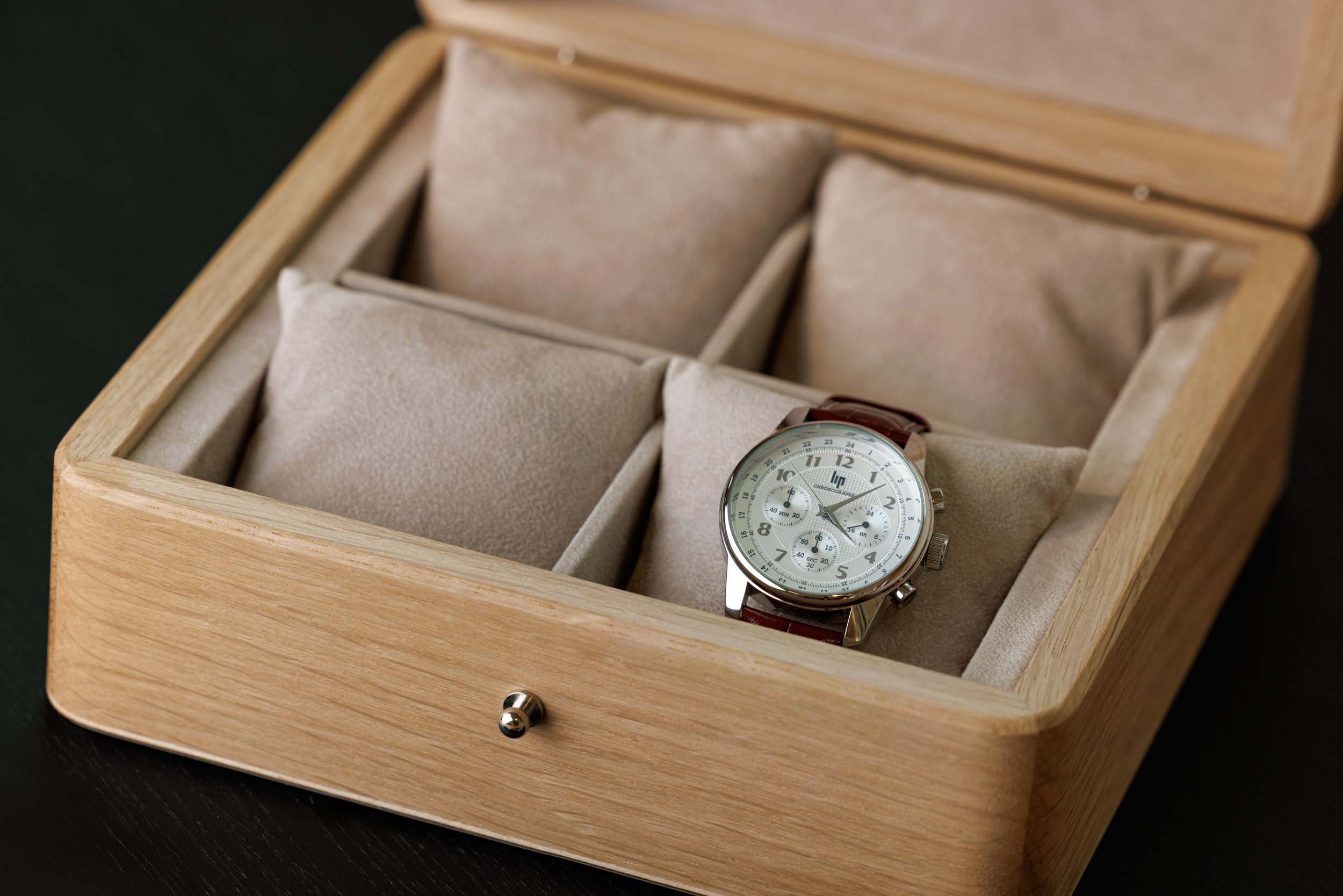 Coffret 4 montres chêne massif
