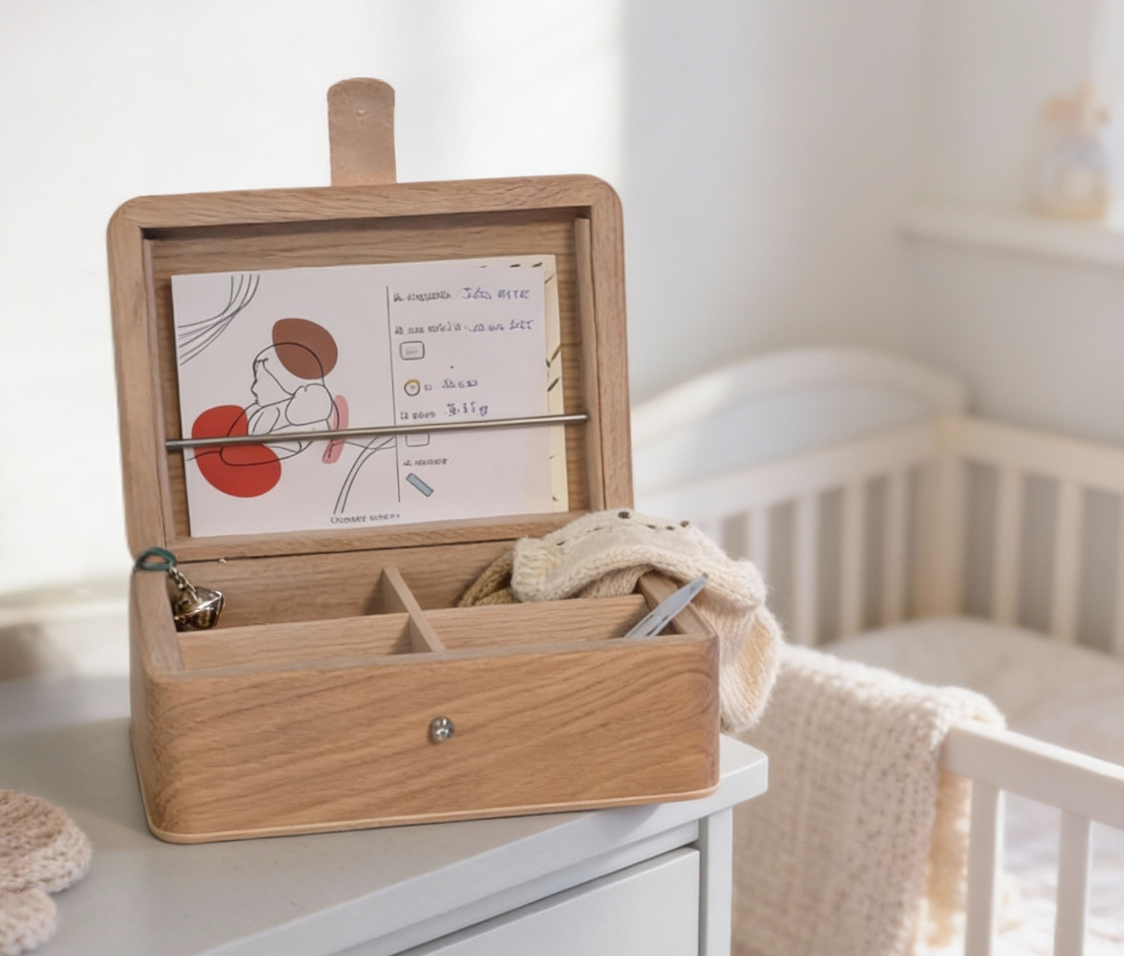 Coffret de naissance en bois de chêne, une idée cadeau originale